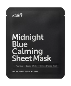 Dear, Klairs Маска для лица тканевая с охлаждающим эффектом - Midnight blue calming sheet mask, 25мл