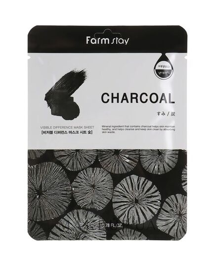 FarmStay Маска тканевая с углем - Visible difference mask sheet charcoal, 23мл