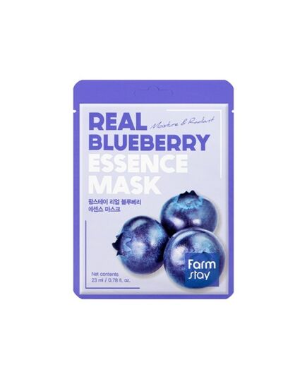 FarmStay Маска тканевая для лица с черникой - Real blueberry essence mask, 23мл