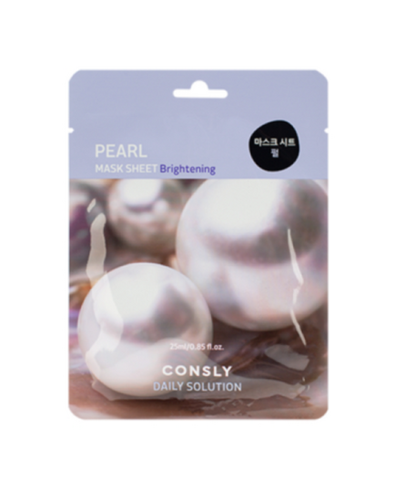 Consly Маска тканевая для лица с экстрактом жемчуга - daily solution pearl mask sheet, 25мл