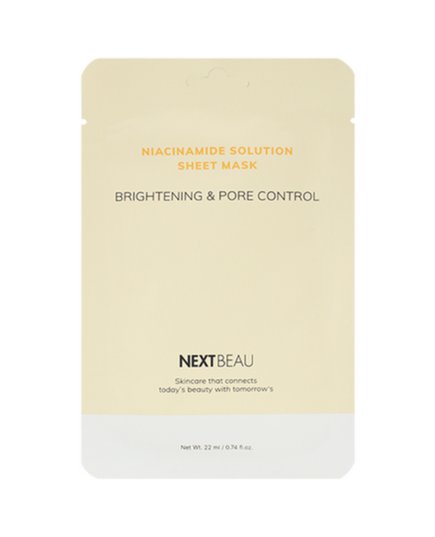 NEXTBEAU Маска тканевая с ниацинамидом - niacinamide solution brightening & pore control, 22мл
