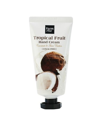 FarmStay Крем для рук с кокосом и маслом ши - Tropical fruit hand cream, 50мл