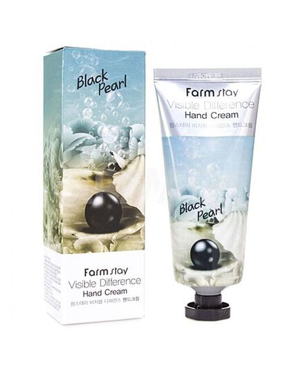 FarmStay Крем для рук с пудрой черного жемчуга - Visible difference hand cream black pearl, 100г