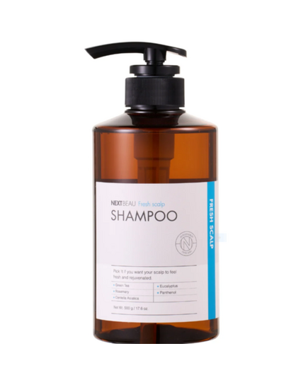 NEXTBEAU Шампунь для жирных волос с зелёным чаем и розмарином освежающий - Fresh scalp shampoo, 500г