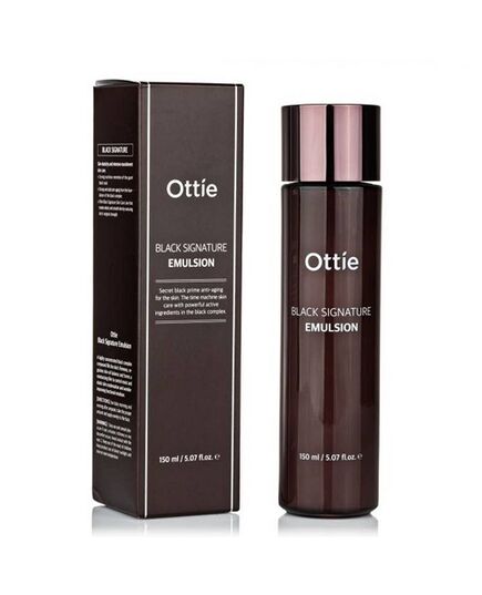 Ottie Премиальная эмульсия с муцином черной улитки. Black Signature Emulsion 150мл