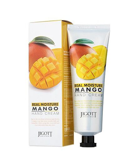 Jigott Крем для рук с экстрактом манго - Real moisture mango hand cream, 100мл