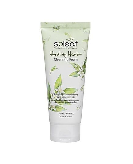 Soleaf Пенка очищающая с целебными травами - Healing herb cleansing foam, 150мл