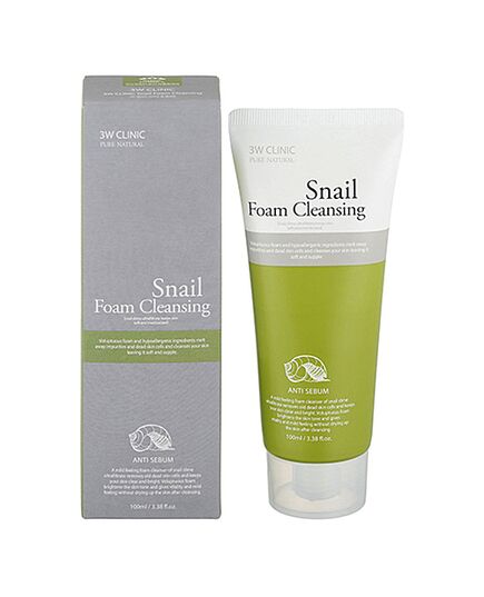 3W Clinic Пенка для лица с фильтратом улиточного муцина - Snail foam cleansing, 100мл