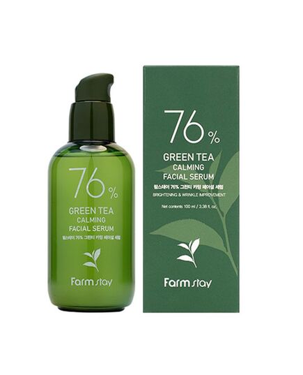 FarmStay Успокаивающая сыворотка с экстрактом зеленого чая -76% Green Tea Calming Facial Serum,100мл